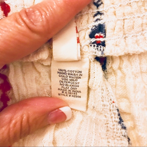 Raga Off Shoulder Cream Embroidered Top Size Small - Picture 8 of 8